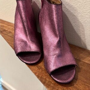 Maison Martin Margiela Pink Sparkly Open-Toed Heeled Boots